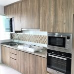 kitchen cabinet with wood laminate