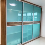 sliding door wardrobe with aluminium glass door