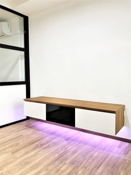 single suspended tv console