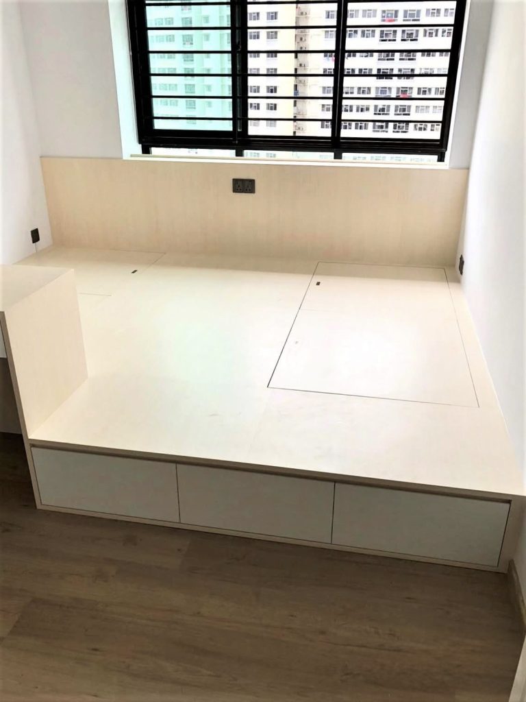 custom carpentry pltform bed in singapore